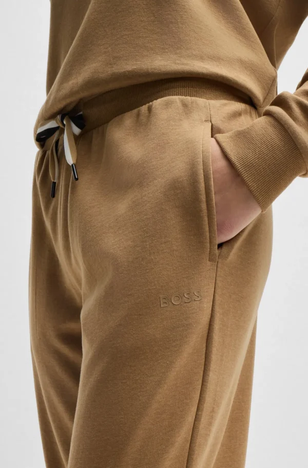 MULHER HUGO BOSS Fatos De Treino | Pijamas E Loungewear>Calças De Fato De Treino Com Punhos E Cordão Com Riscas Exclusivas