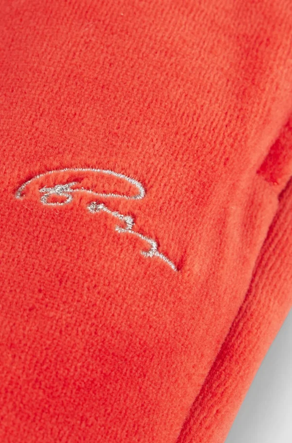 Crianças HUGO BOSS Partes De Baixo Para Rapariga>Calças De Fato De Treino Com Logótipo Bordado Em Veludo De Mistura De Algodão Para Criança