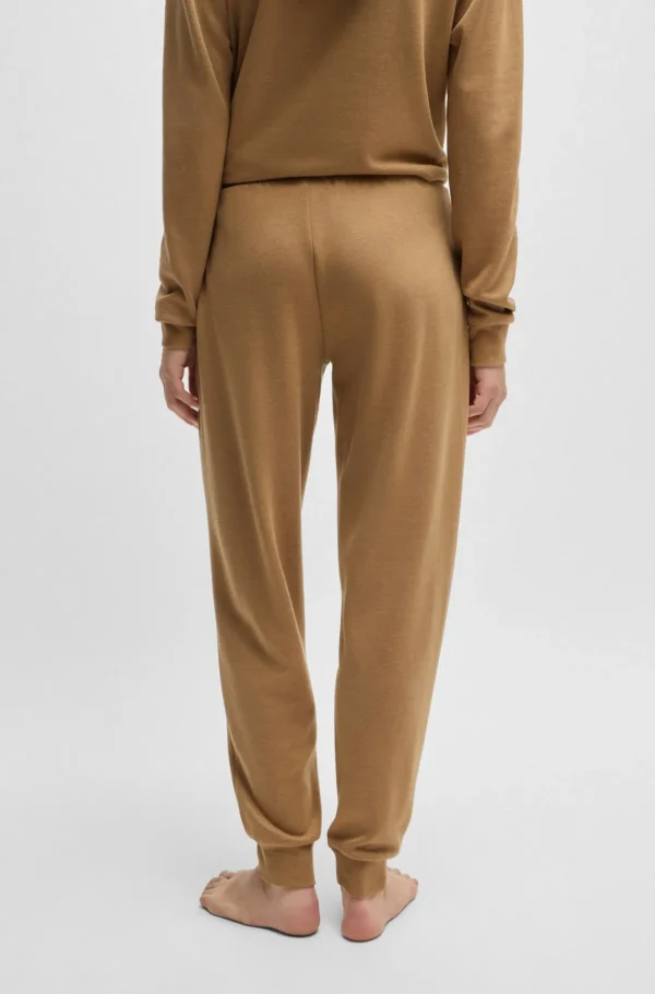 MULHER HUGO BOSS Fatos De Treino | Pijamas E Loungewear>Calças De Fato De Treino Com Punhos E Cordão Com Riscas Exclusivas