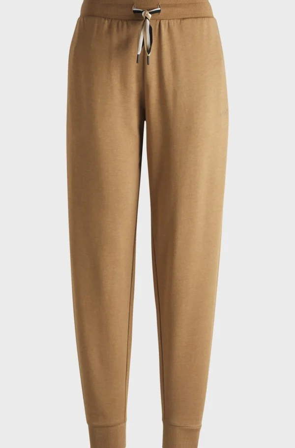 MULHER HUGO BOSS Fatos De Treino | Pijamas E Loungewear>Calças De Fato De Treino Com Punhos E Cordão Com Riscas Exclusivas