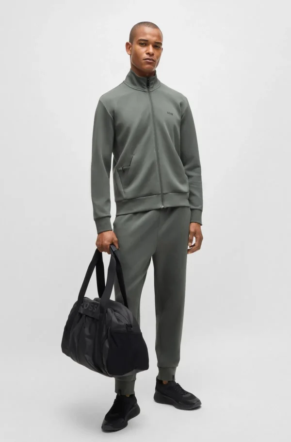 HUGO BOSS Fatos De Treino>Calças De Fato De Treino Em Algodão Elástico Com Logótipo Estampado
