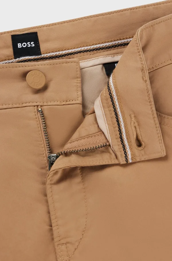HUGO BOSS Calças De Ganga>Calças De Ganga De Ajuste Slim Em Ganga Elástica Acetinada Leve