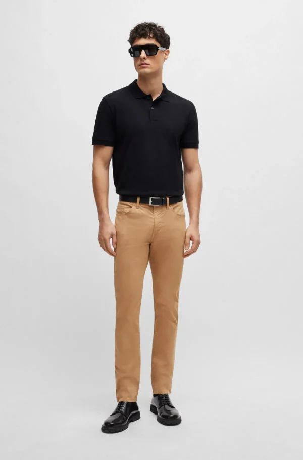 HUGO BOSS Calças De Ganga>Calças De Ganga De Ajuste Slim Em Ganga Elástica Acetinada Leve