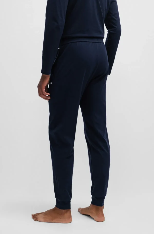 HUGO BOSS Pijamas E Loungewear>Calças De Pijama De Algodão Elástico Com Logótipo Estampado