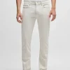 HUGO BOSS Calças E Calções>Calças Delaware De Ajuste Slim Em Cetim Escovado