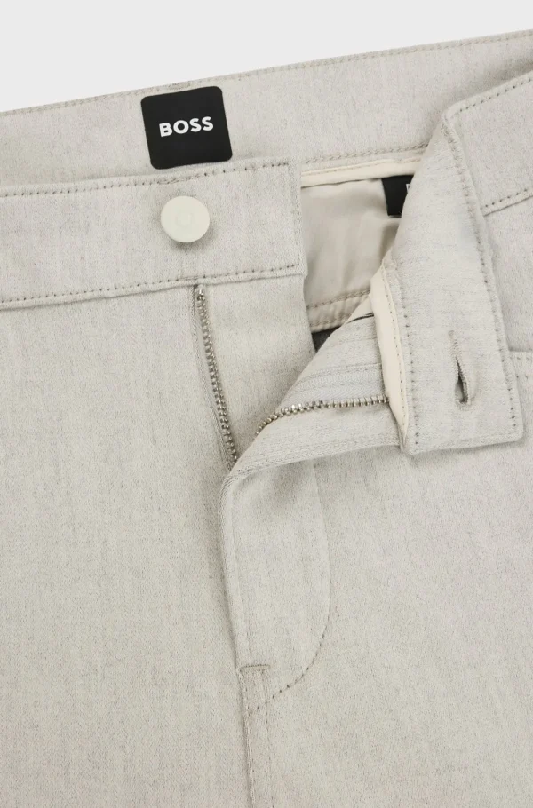 HUGO BOSS Calças E Calções>Calças Delaware De Ajuste Slim Em Cetim Escovado