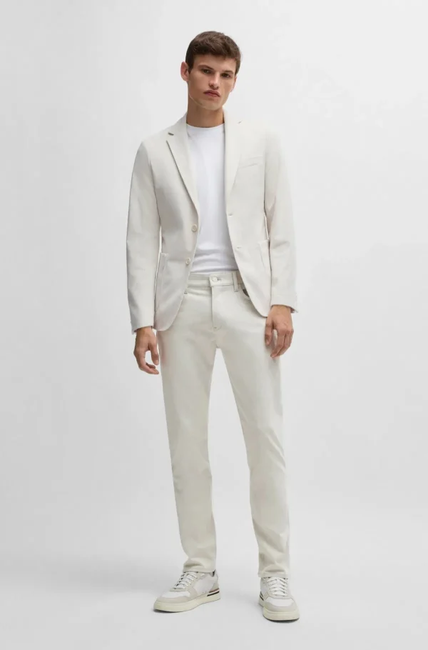 HUGO BOSS Calças E Calções>Calças Delaware De Ajuste Slim Em Cetim Escovado