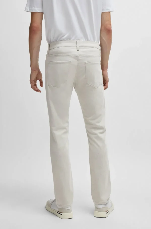 HUGO BOSS Calças E Calções>Calças Delaware De Ajuste Slim Em Cetim Escovado
