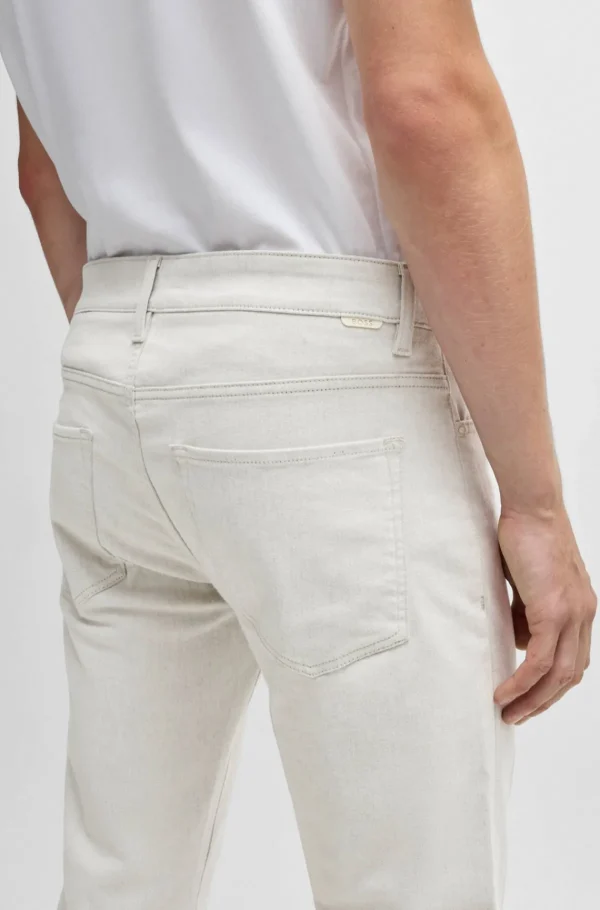 HUGO BOSS Calças E Calções>Calças Delaware De Ajuste Slim Em Cetim Escovado