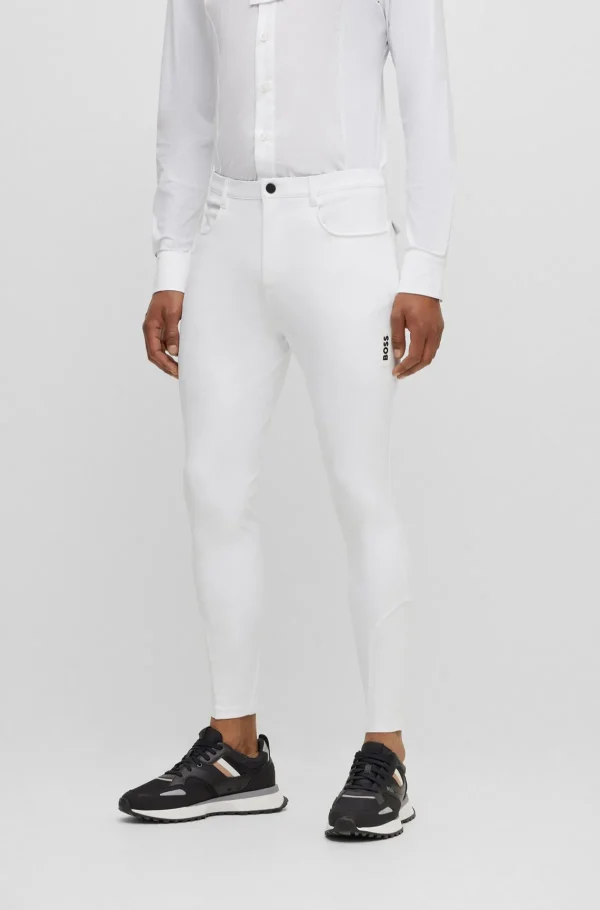 HUGO BOSS Calças E Calções>Calças Equestres Com Punho De Joelho Em Material Elástico