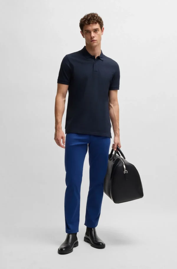 HUGO BOSS Calças E Calções>Calças Tingidas Em Gabardine De Algodão Elástico