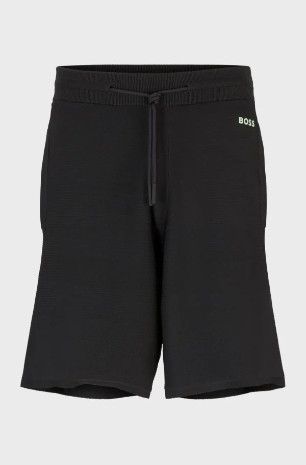 HUGO BOSS Calças E Calções>Calções De Ajuste Regular Em Tecido Elástico Com Detalhe De Logótipo