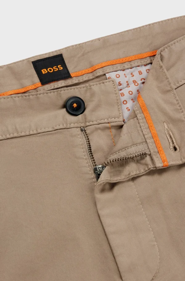 HUGO BOSS Calças E Calções>Calções De Ajuste Slim Em Sarja De Algodão Elástico