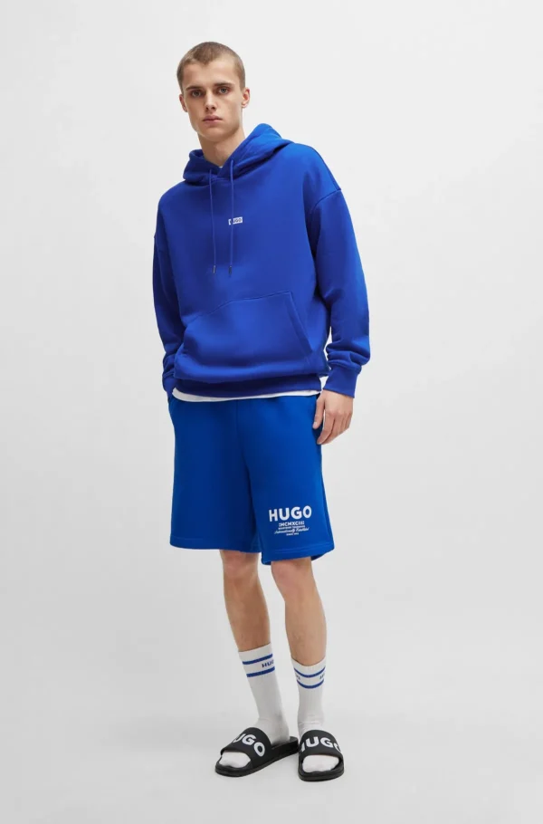 HUGO BOSS Sweats E Hoodies>Calções De Algodão Felpudo Com Cordão E Estampa De Logótipo