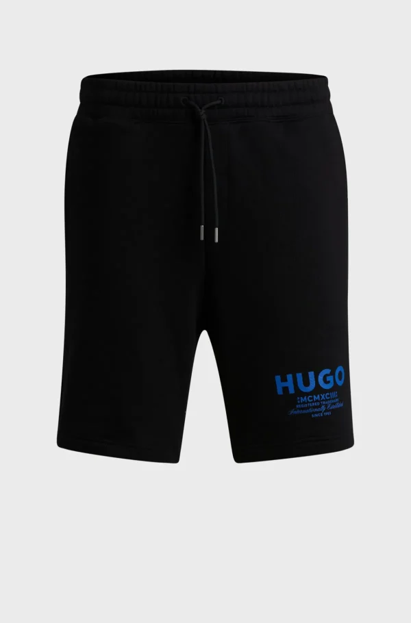 HUGO BOSS Calças E Calções>Calções De Algodão Felpudo Com Cordão E Estampa De Logótipo