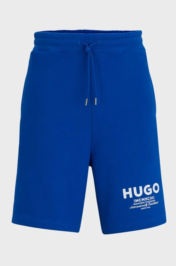 HUGO BOSS Sweats E Hoodies>Calções De Algodão Felpudo Com Cordão E Estampa De Logótipo