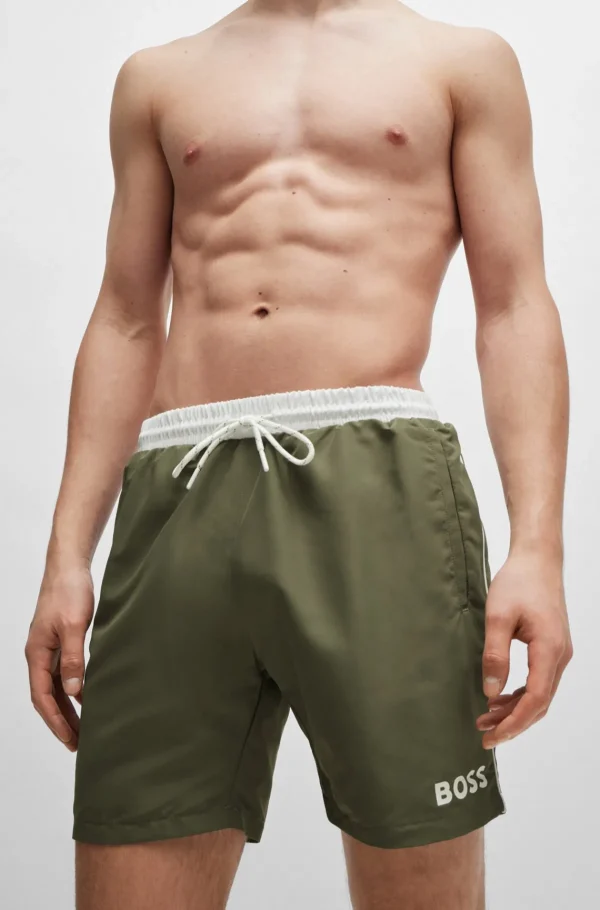 HUGO BOSS Fatos De Banho>Calções De Banho De Secagem Rápida Com Logótipo Estampado