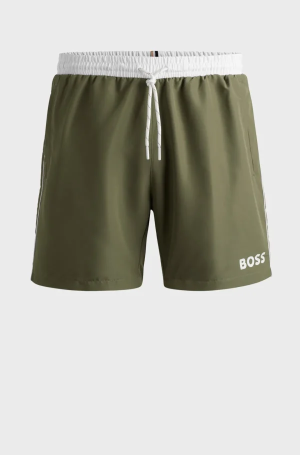 HUGO BOSS Fatos De Banho>Calções De Banho De Secagem Rápida Com Logótipo Estampado
