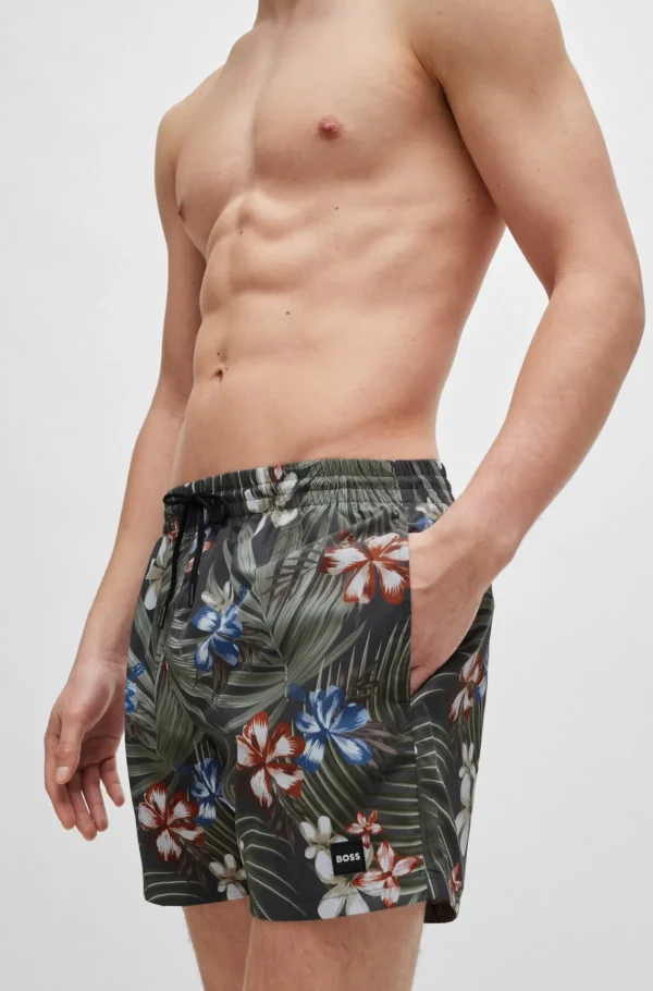 HUGO BOSS Fatos De Banho>Calções De Banho Totalmente Forrados Com Estampado Sazonal