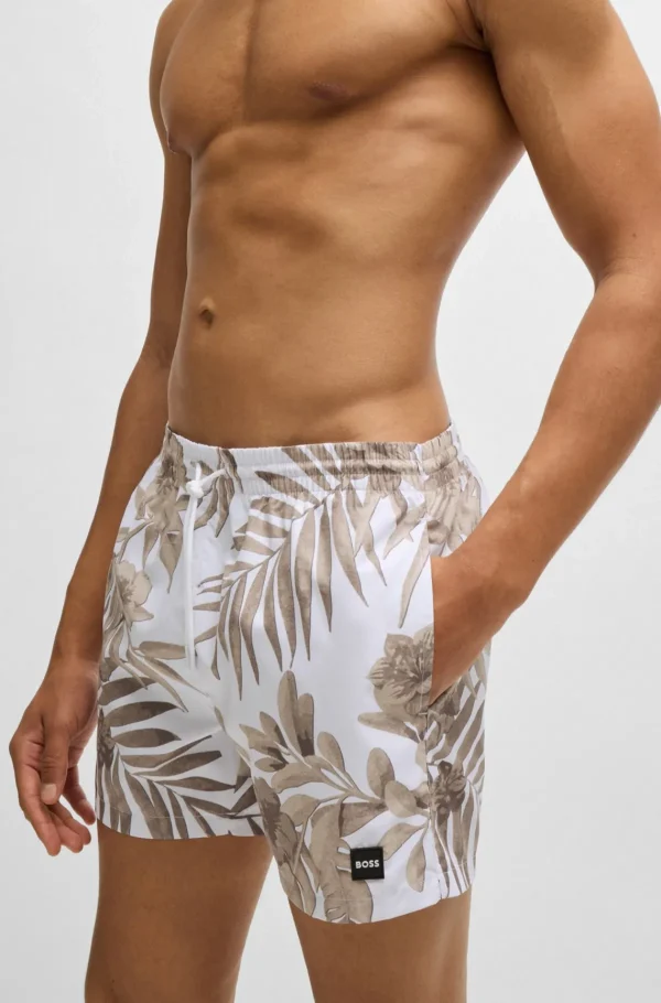 HUGO BOSS Roupa De Praia>Calções De Banho Totalmente Forrados Com Estampado Sazonal