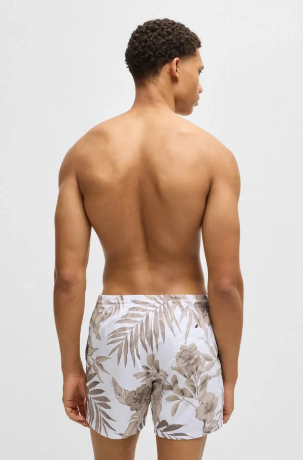 HUGO BOSS Roupa De Praia>Calções De Banho Totalmente Forrados Com Estampado Sazonal