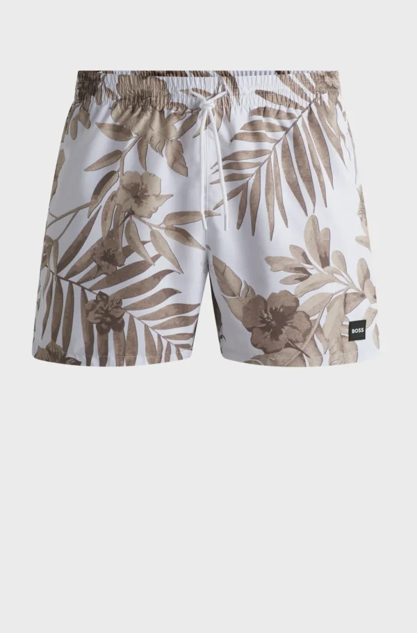 HUGO BOSS Roupa De Praia>Calções De Banho Totalmente Forrados Com Estampado Sazonal