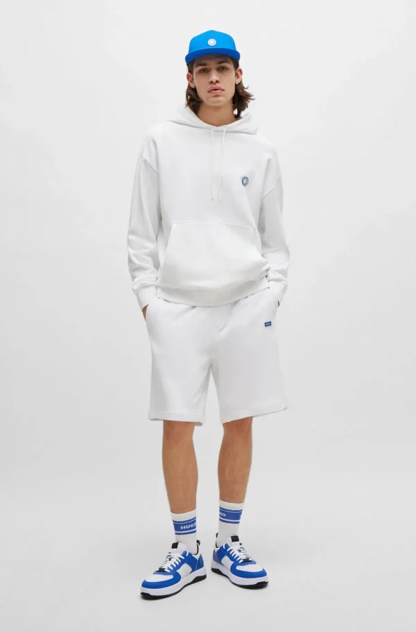 HUGO BOSS Calças E Calções | Sweats E Hoodies>Calções De Terry De Algodão Com Emblema De Logótipo Azul