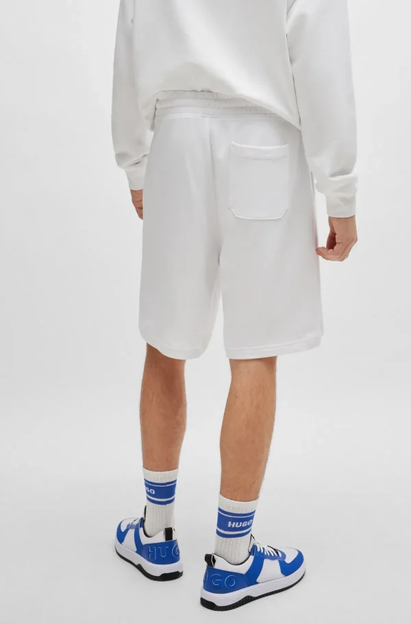 HUGO BOSS Calças E Calções | Sweats E Hoodies>Calções De Terry De Algodão Com Emblema De Logótipo Azul