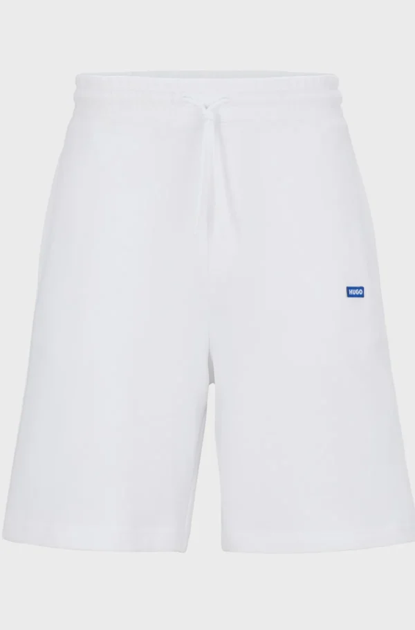 HUGO BOSS Calças E Calções | Sweats E Hoodies>Calções De Terry De Algodão Com Emblema De Logótipo Azul