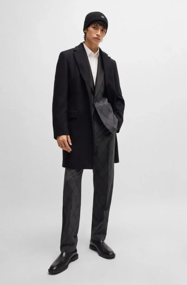 HUGO BOSS Artigos Essenciais>Camisa De Ajuste Extra-slim Em Popelina De Algodão Elástico