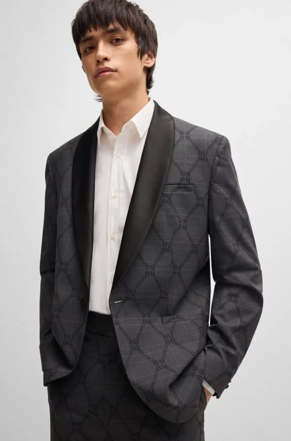 HUGO BOSS Artigos Essenciais>Camisa De Ajuste Extra-slim Em Popelina De Algodão Elástico