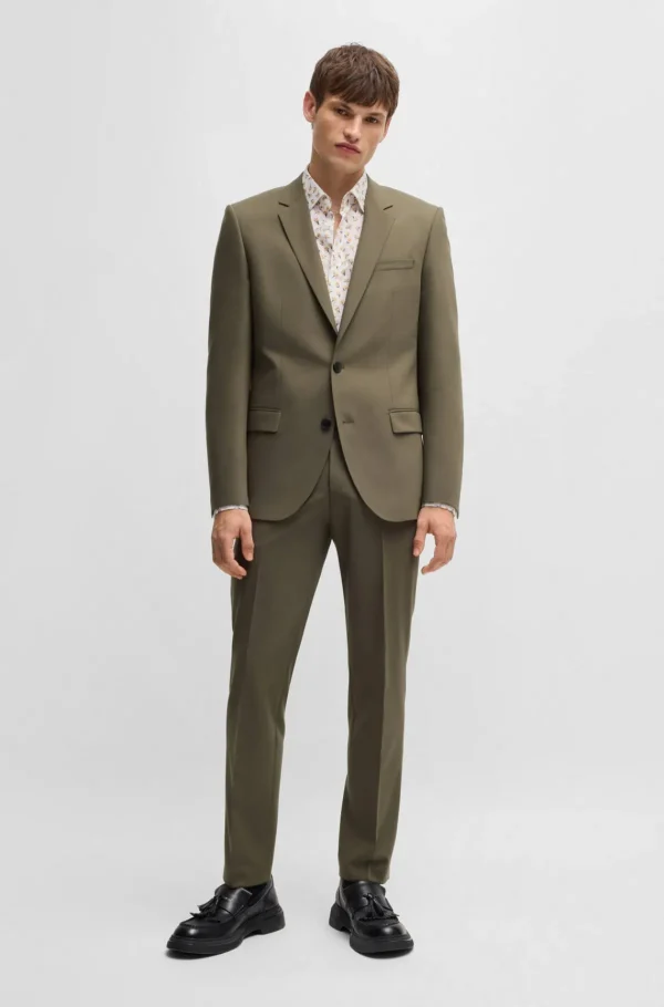 HUGO BOSS Camisas>Camisa De Ajuste Moderno Em Popelina De Algodão Estampada