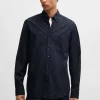 HUGO BOSS Camisas>Camisa De Ajuste Regular Com Colarinho Com Botões