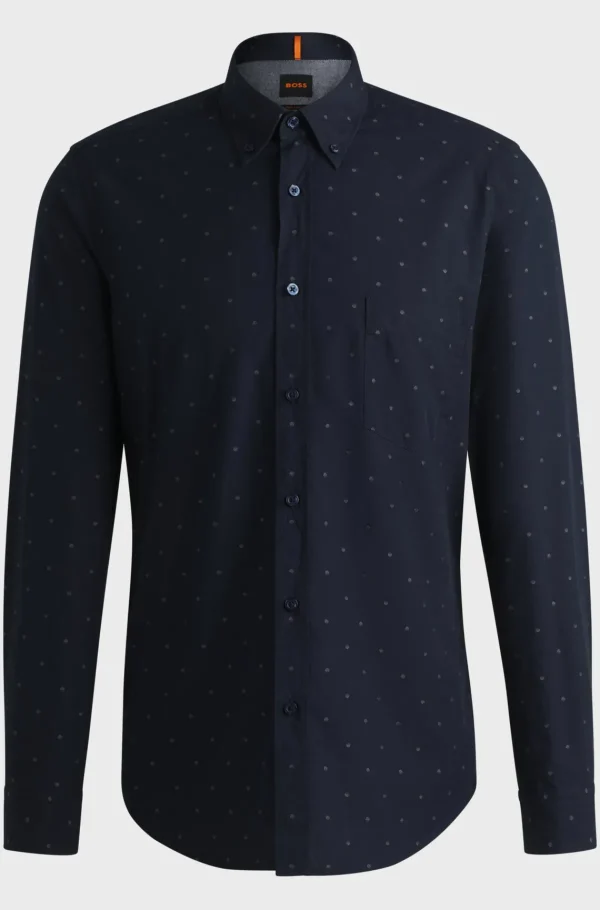 HUGO BOSS Camisas>Camisa De Ajuste Regular Com Colarinho Com Botões