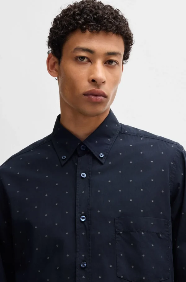 HUGO BOSS Camisas>Camisa De Ajuste Regular Com Colarinho Com Botões