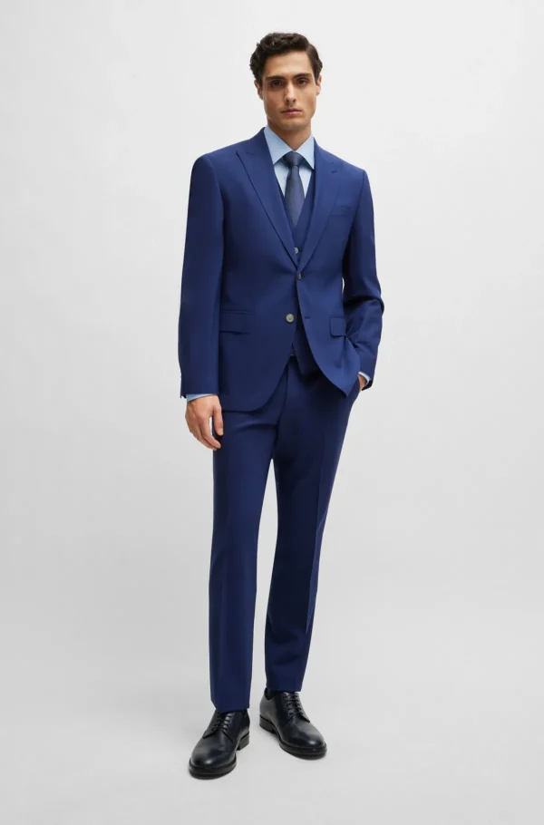 HUGO BOSS Camisas>Camisa De Ajuste Regular Em Popelina De Algodão Fácil De Passar A Ferro
