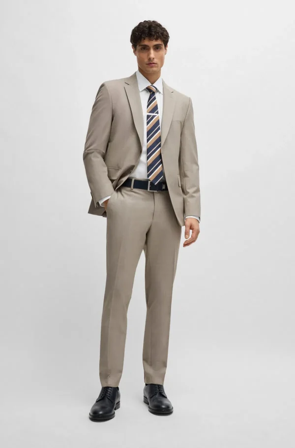 HUGO BOSS Camisas>Camisa De Ajuste Regular Em Popelina De Algodão Elástico Fácil De Passar A Ferro