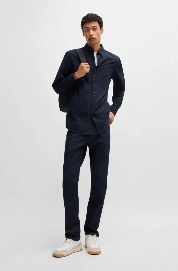 HUGO BOSS Camisas>Camisa De Ajuste Regular Com Colarinho Com Botões