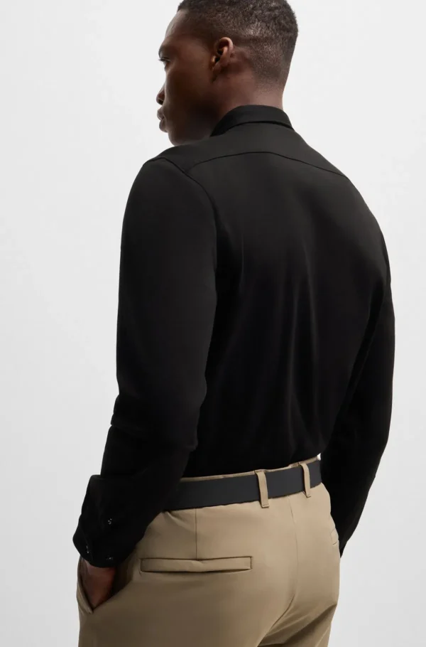 HUGO BOSS Camisas>Camisa De Ajuste Regular Em Algodão Antivincos