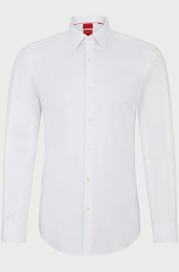 HUGO BOSS Artigos Essenciais>Camisa De Ajuste Slim Em Popelina De Algodão