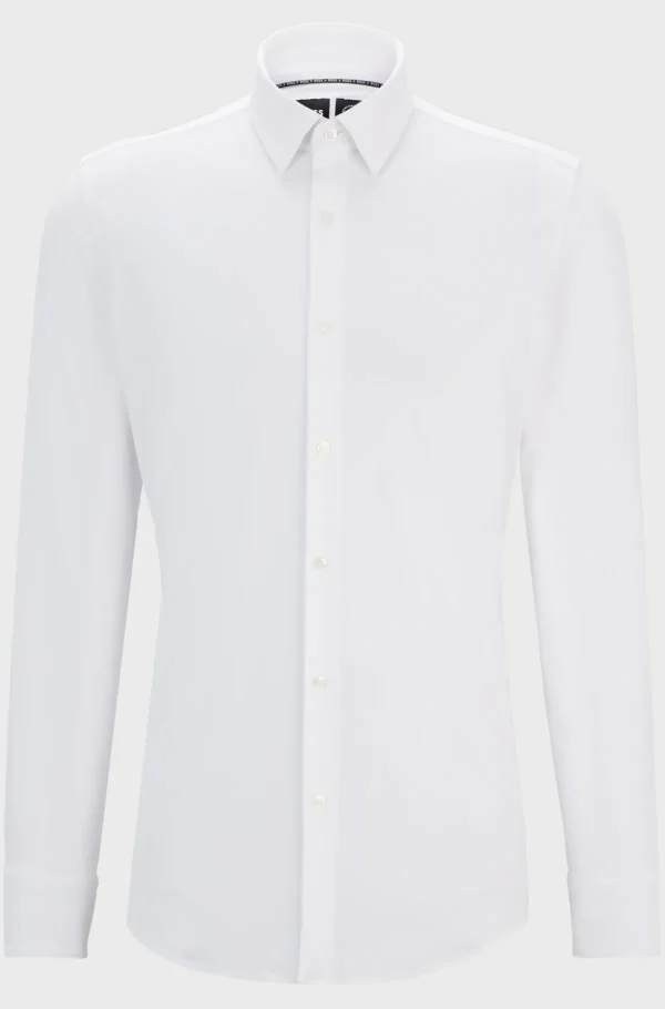 HUGO BOSS Camisas>Camisa De Ajuste Slim Em Jersey Elástico Para Desempenho