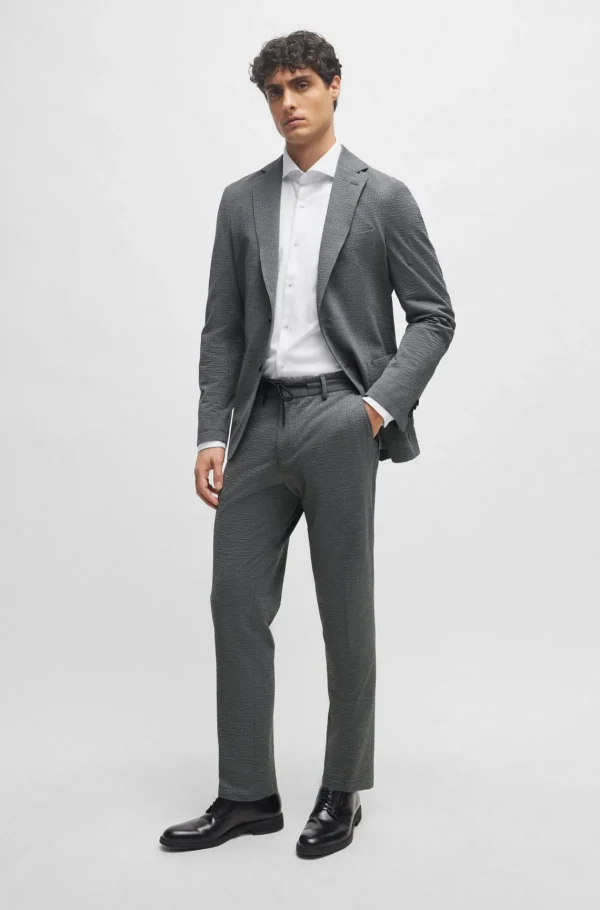 HUGO BOSS Camisas>Camisa De Ajuste Slim Em Jersey Elástica Para Desempenho Estruturado