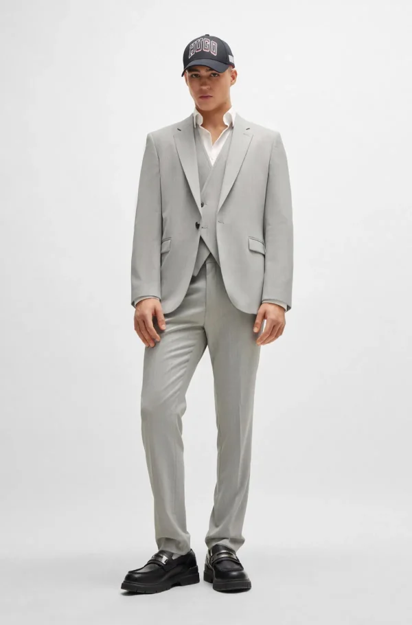 HUGO BOSS Artigos Essenciais>Camisa De Ajuste Slim Em Popelina De Algodão