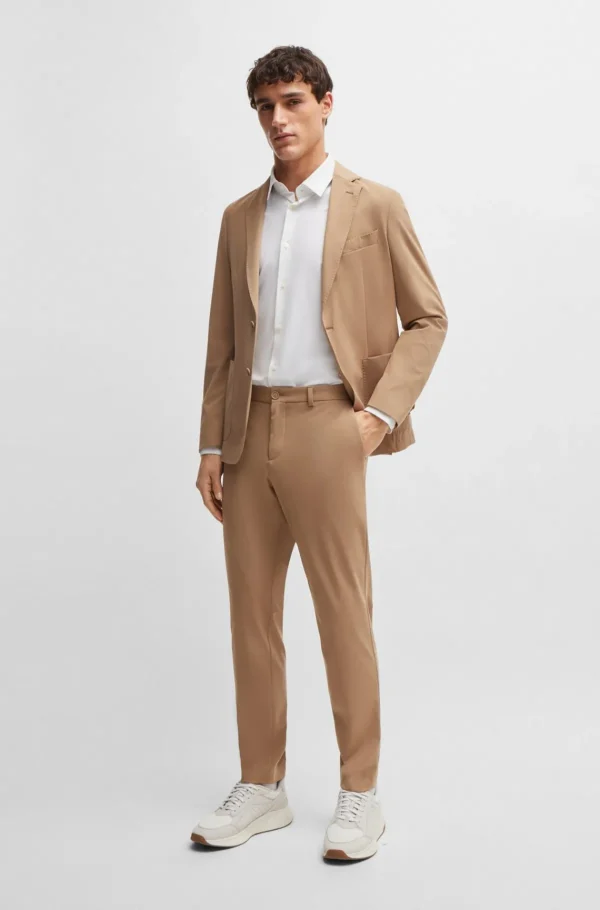 HUGO BOSS Camisas>Camisa De Ajuste Slim Em Jersey Elástico Para Desempenho