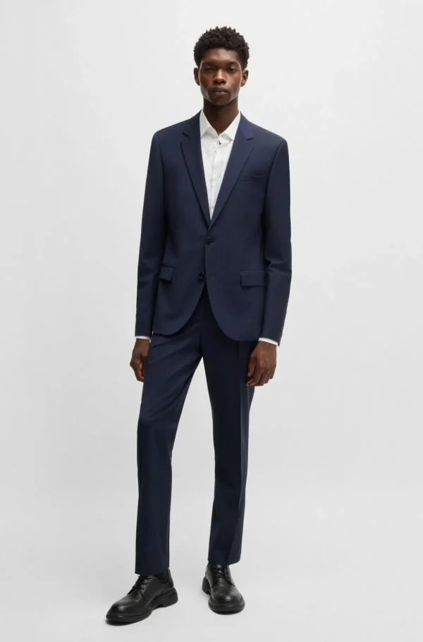 HUGO BOSS Camisas>Camisa De Ajuste Slim Em Jacquard De Algodão Com Corrente E Logótipo