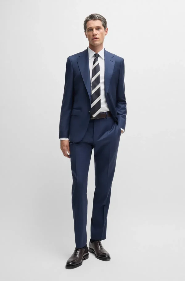HUGO BOSS Camisas>Camisa De Ajuste Slim Em Popelina De Algodão Italiano