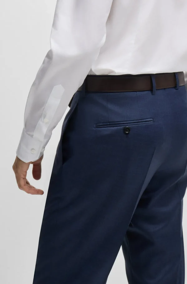 HUGO BOSS Camisas>Camisa De Ajuste Slim Em Popelina De Algodão Italiano