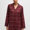 MULHER HUGO BOSS Pijamas E Loungewear>Camisa De Noite De Flanela Axadrezada Em Algodão Elástico