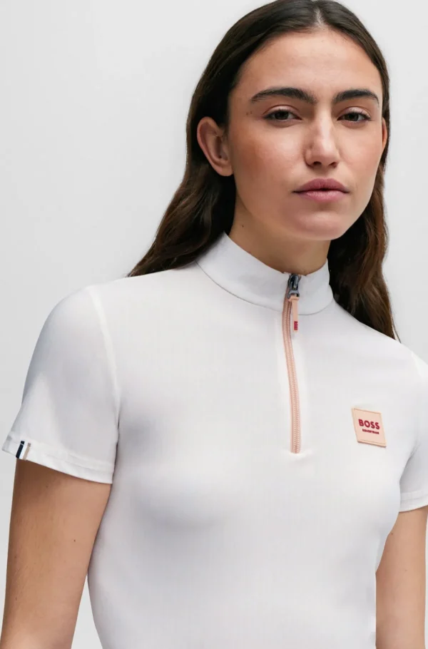 MULHER HUGO BOSS T-Shirts E Tops>Camisa De Treino De Meia Manga Equestre Em Pêssego