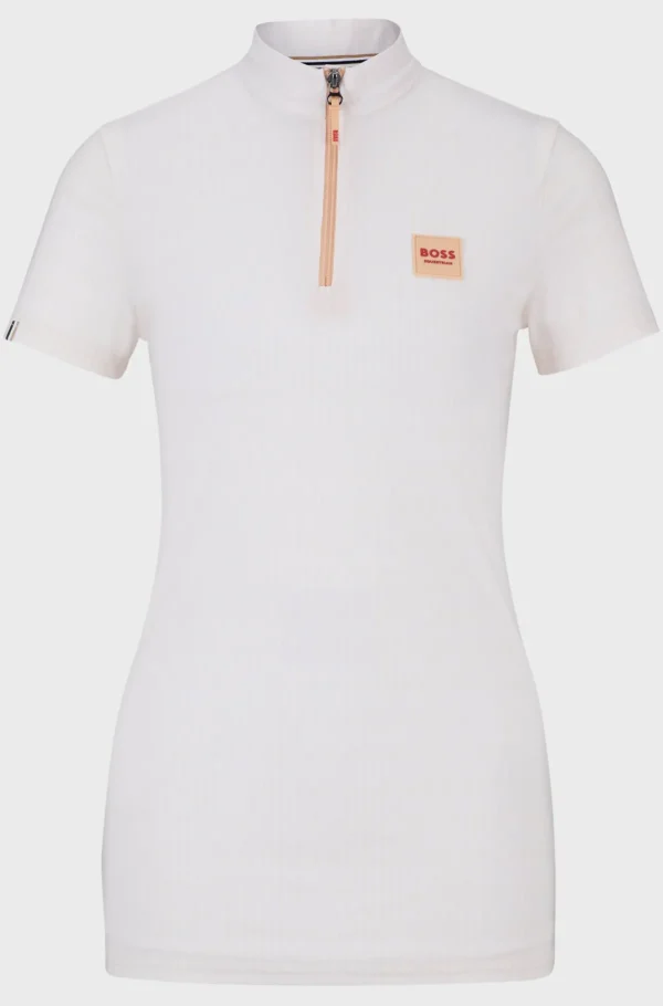 MULHER HUGO BOSS T-Shirts E Tops>Camisa De Treino De Meia Manga Equestre Em Pêssego